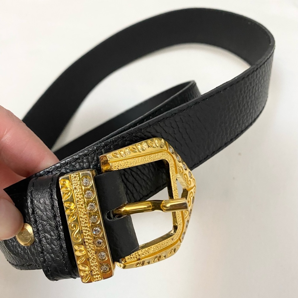 Marina Black Leather Belt - Picture 2 of 5